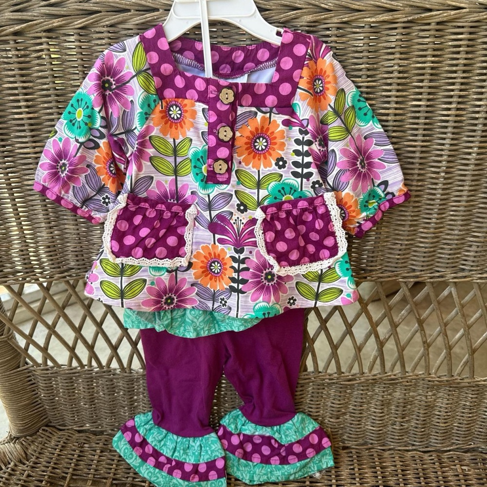 Floral and Polka Dot Baby Outfit